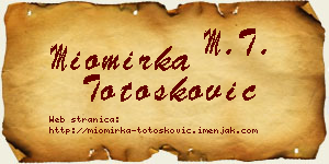Miomirka Totošković vizit kartica